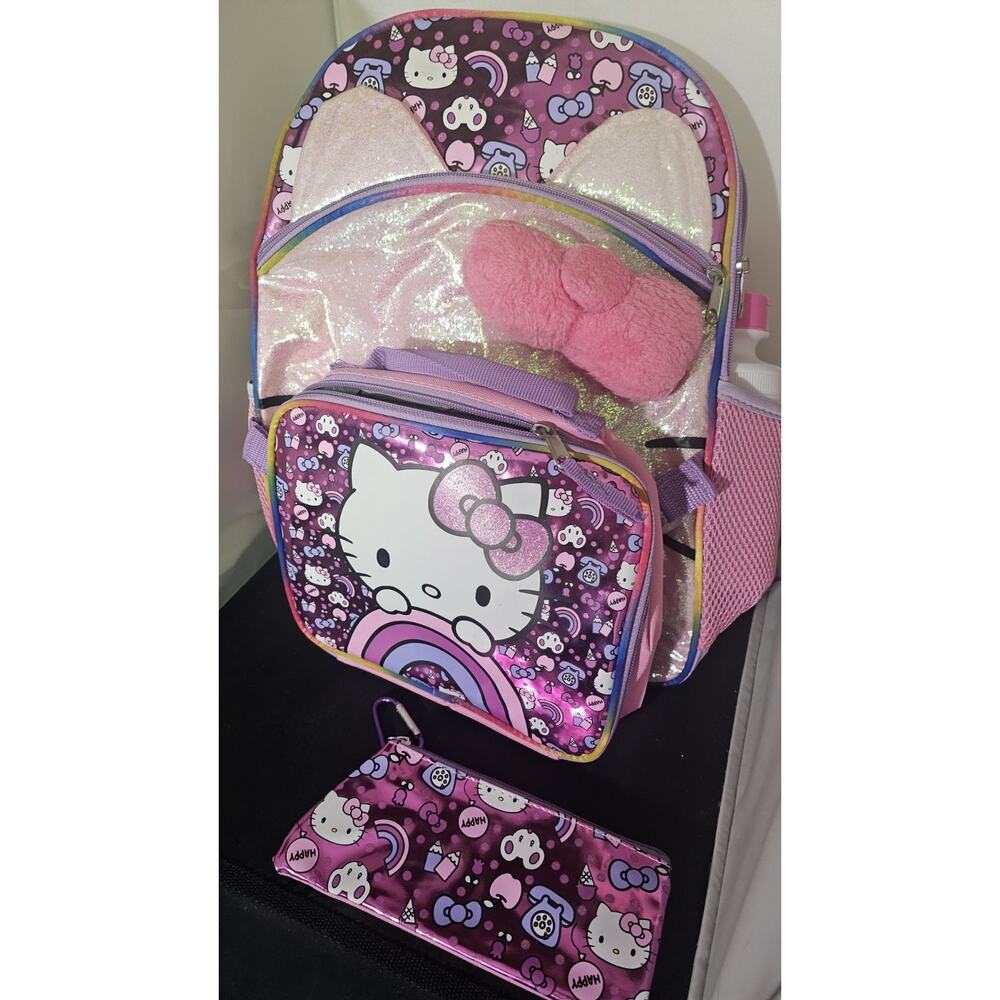 Hello Kitty Backpack Pouch Waterbottle
